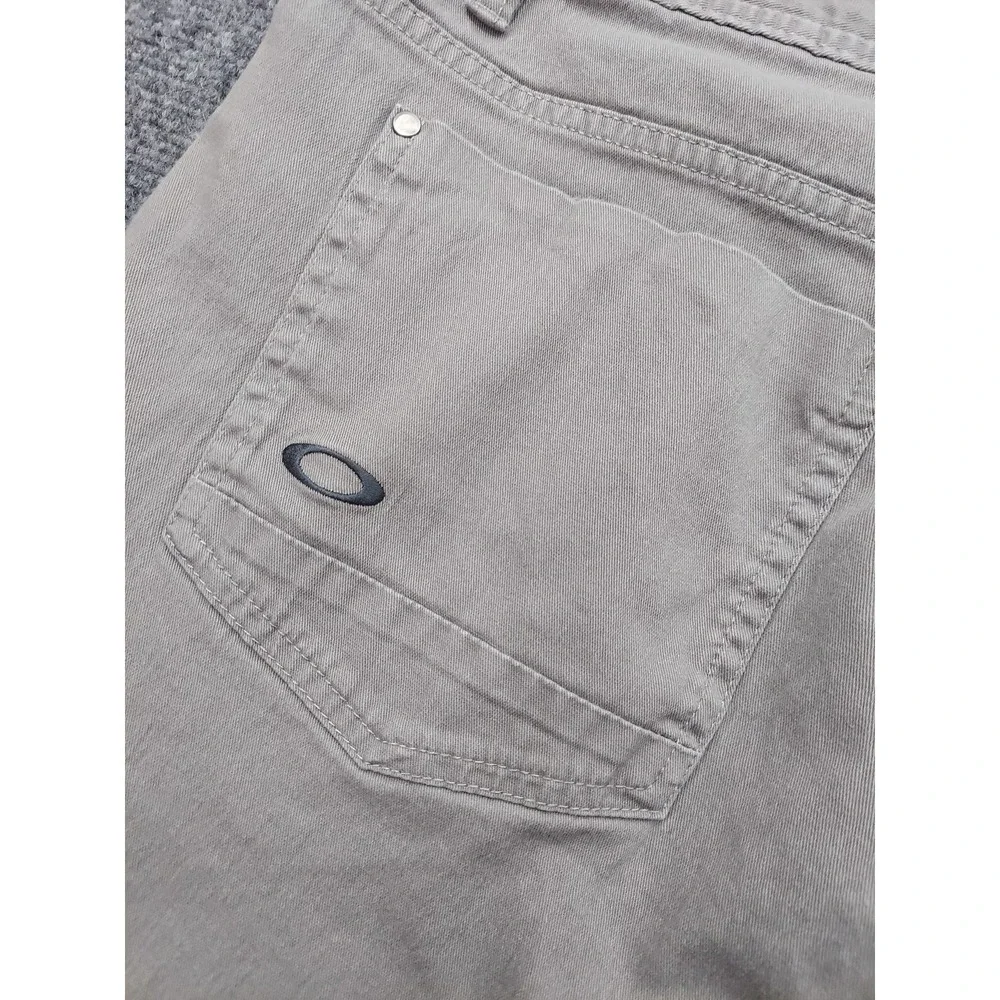 Oakley Chino Pants Mens 36x32‎ Gray Straight Lightweight Casual Stretch Logo